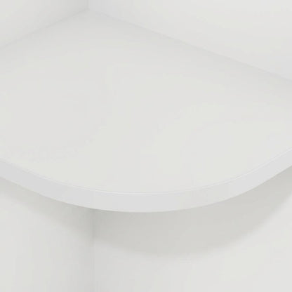 White 5-Tier Corner Bookcase with Open Shelving for Living Spaces
