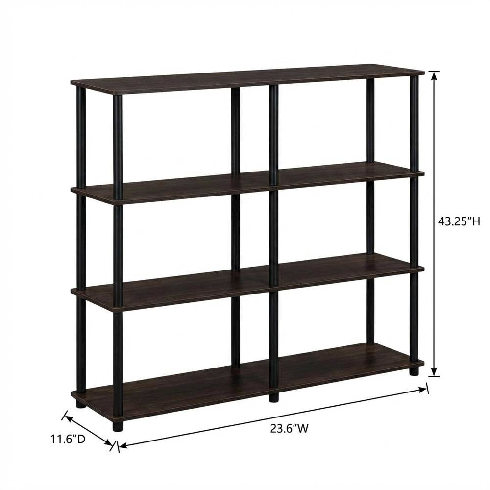 Wood bookcase in finish with a sleek, modern design for versatile storage
