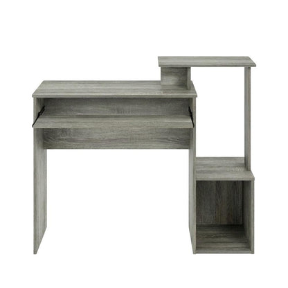 Wooden French Oak Finish Home Office Computer Desk with Storage Bin