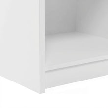 White wooden nightstand with drawer and modern design for bedroom storage