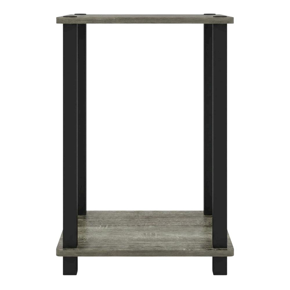 Small French Oak and Black End Table Set with Modern Design