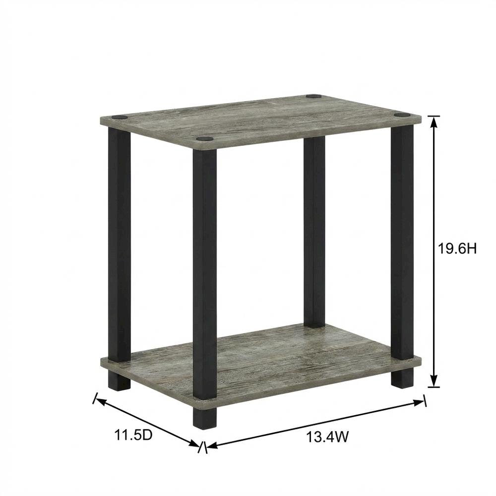 Small French Oak and Black End Table with Stylish Modern Design
