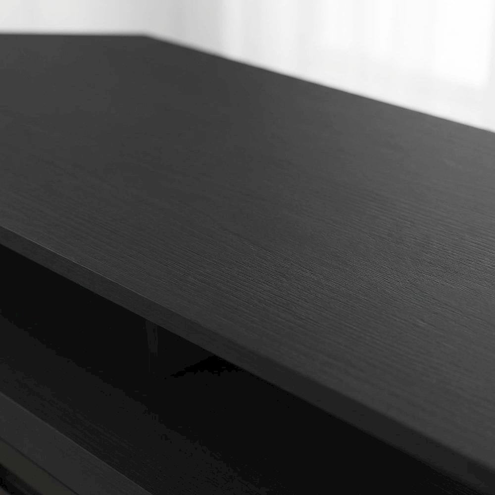 Wooden corner TV stand with fireplace for up to 55-inch screens, Americano style