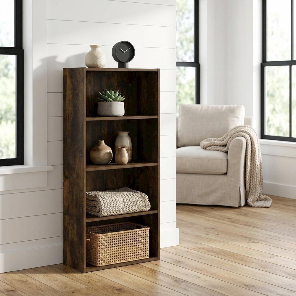 Wooden Bookcase with Shelves for Home Storage and Organization