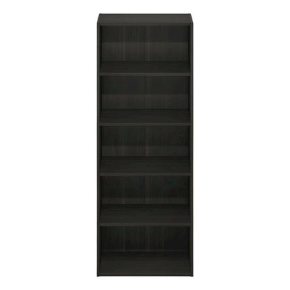Wooden bookcase with open shelving and sturdy construction