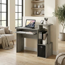Wooden French Oak Finish Home Office Computer Desk with Storage Bin