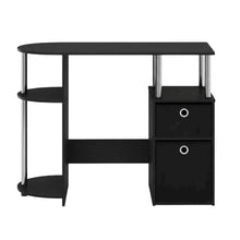 Americano Finish Computer Study Desk with Bin Drawers, Steel Tubes for Office