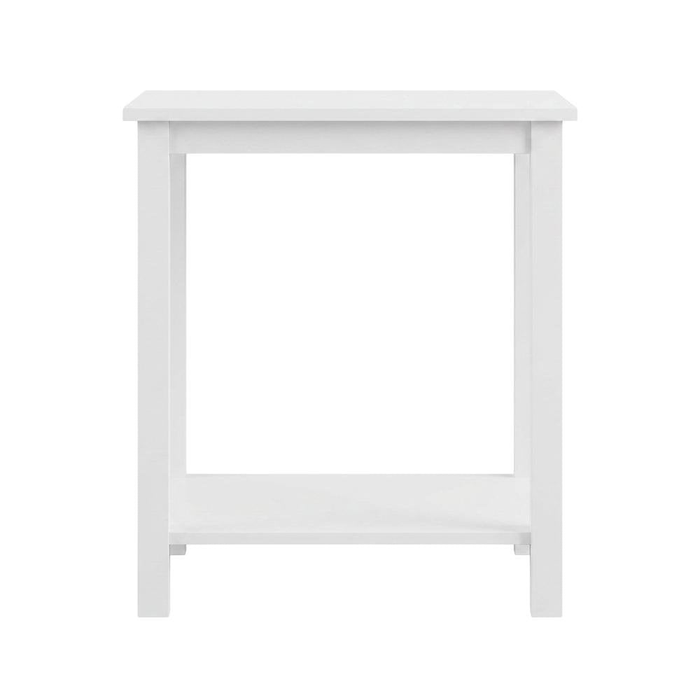 White nightstand set with sleek contemporary style and versatile design
