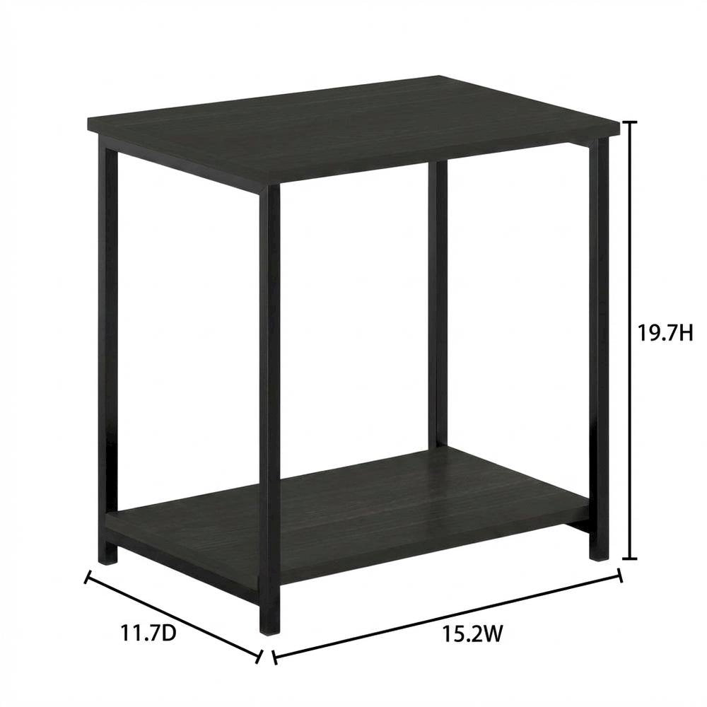 Espresso Metal Frame End Table with Sleek Modern Design, Durable Construction