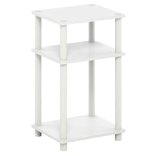 White 3-Tier End Table with Nightstand Design and Modern Storage