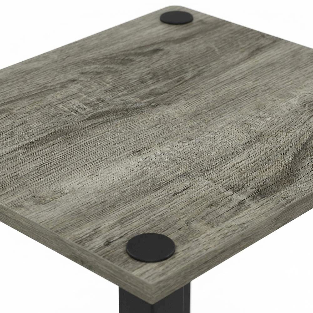Small French Oak and Black End Table Set with Modern Design