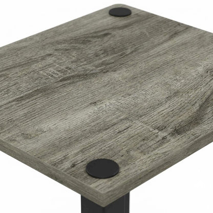 Small French Oak and Black End Table Set with Modern Design