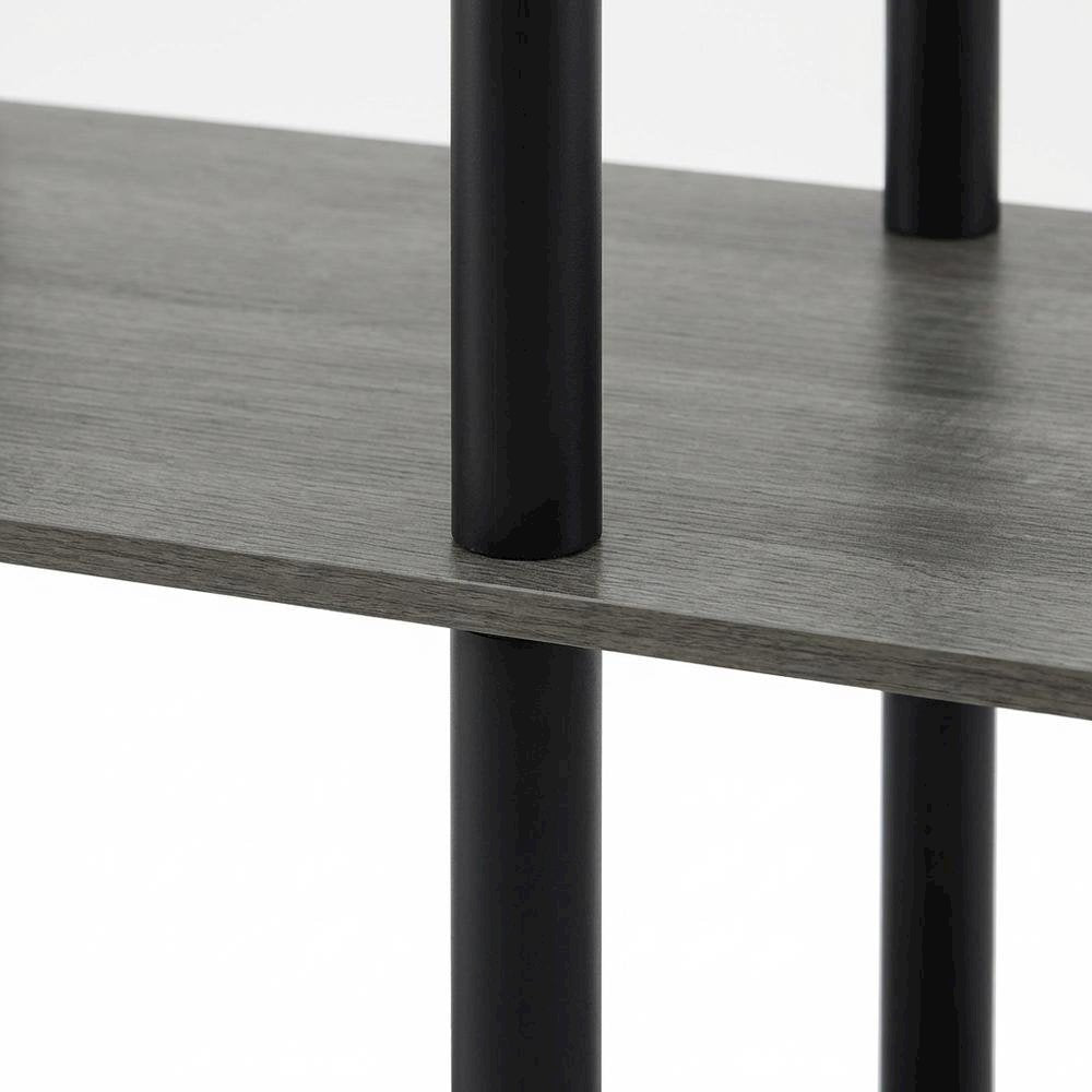 Small French Oak and Black End Table Set with Modern Design