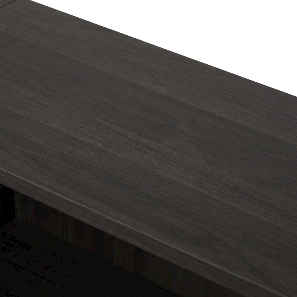 Espresso 5-Shelf Bookcase with Spacious Storage and Modern Design