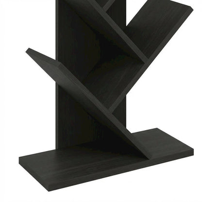 Espresso 9-Tier Floor Bookcase with Wooden Shelving for Storage and Display