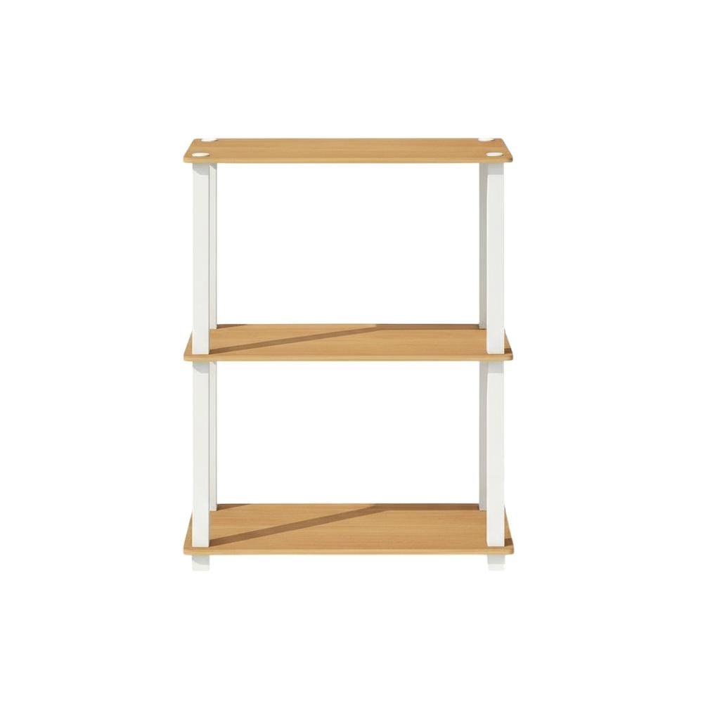 Wood Bookcase with Open Shelves for Living Room Storage