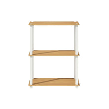 Wood Bookcase with Open Shelves for Living Room Storage