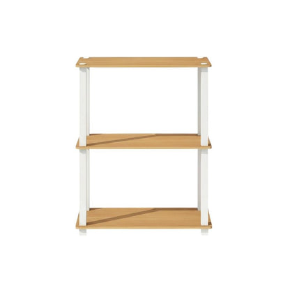 Wood Bookcase with Open Shelves for Living Room Storage