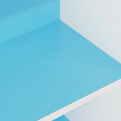 Light Blue 3-Tier Open Shelf Bookcase, Wooden Construction for Organized Storage