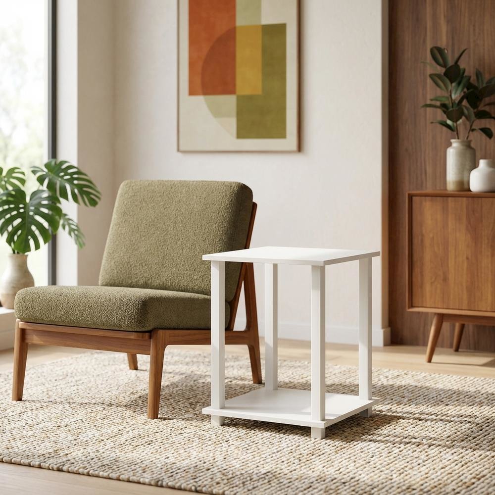 White nightstand set with sleek contemporary style and versatile design