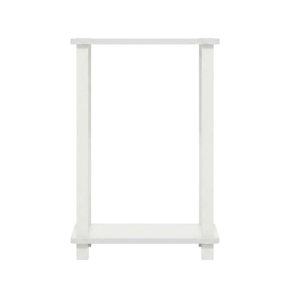 Small White End Table with Contemporary Design and Solid Construction