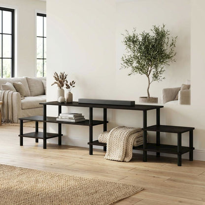 Espresso Wooden Entertainment Center for TVs up to 80 Inches with Ample Storage