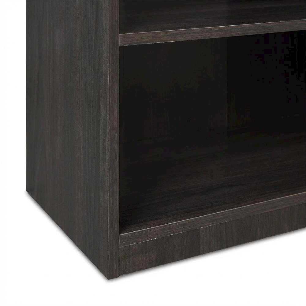 Espresso 5-Shelf Bookcase with Spacious Storage and Modern Design