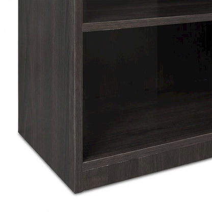 Espresso 5-Shelf Bookcase with Spacious Storage and Modern Design