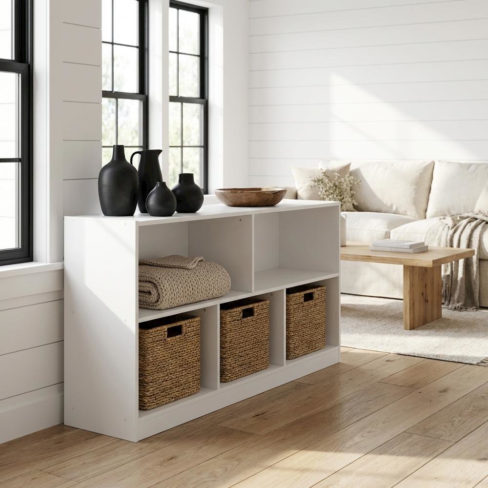 Wooden bookcase with clean design for versatile storage