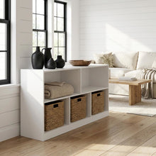 Wooden bookcase with clean design for versatile storage