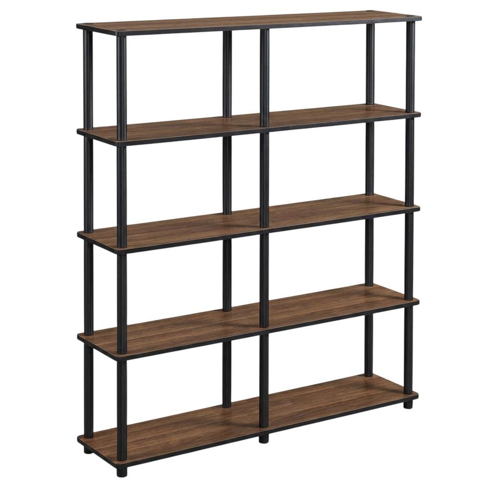 Wooden Bookcase with Open Shelving for Living Room Storage