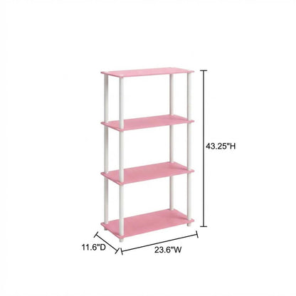 Wooden Bookcase with Open Shelving for Living Room Storage