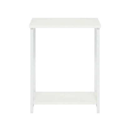 White metal frame end table with modern design and sturdy construction