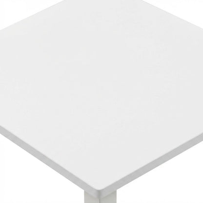 Small White End Table with Contemporary Design and Solid Construction