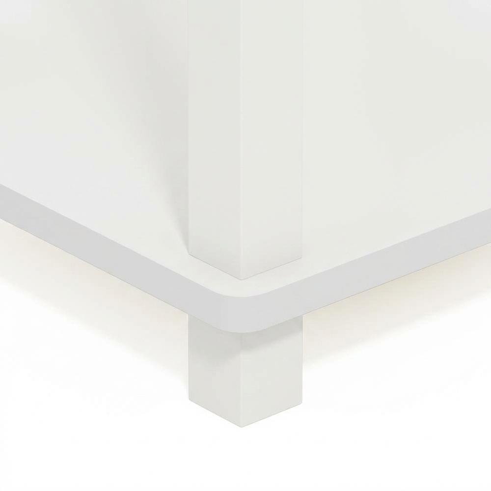 Small White End Table with Contemporary Design and Solid Construction