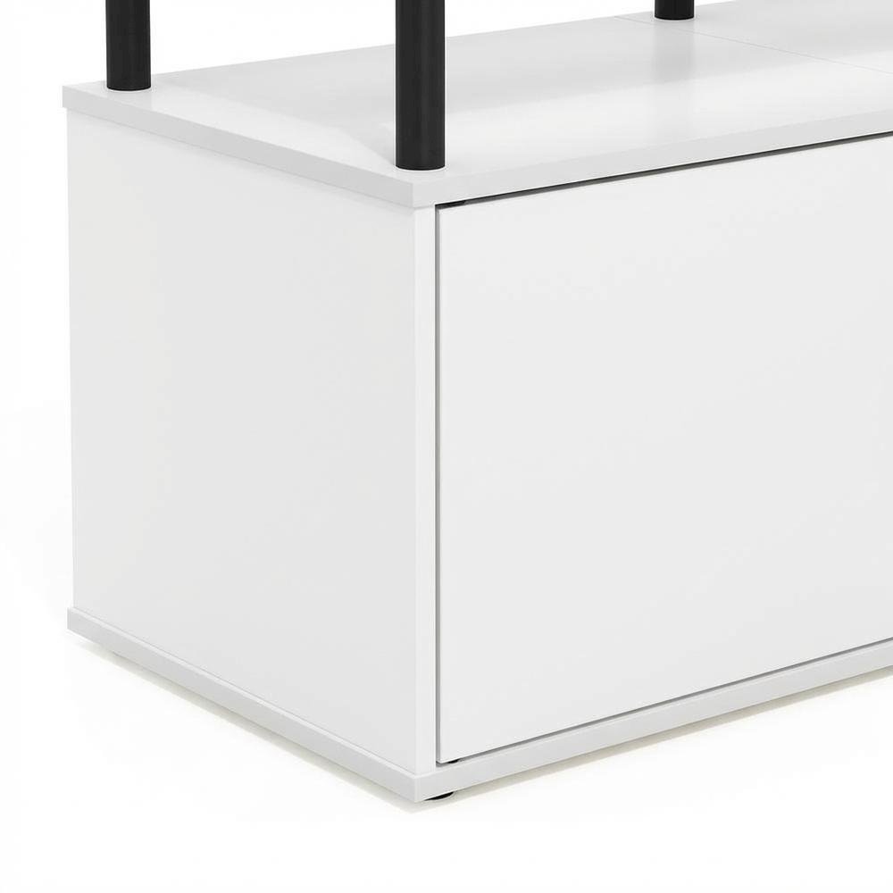 Wood TV Stand for 70 Inch Screens in White and Black with Modern Design