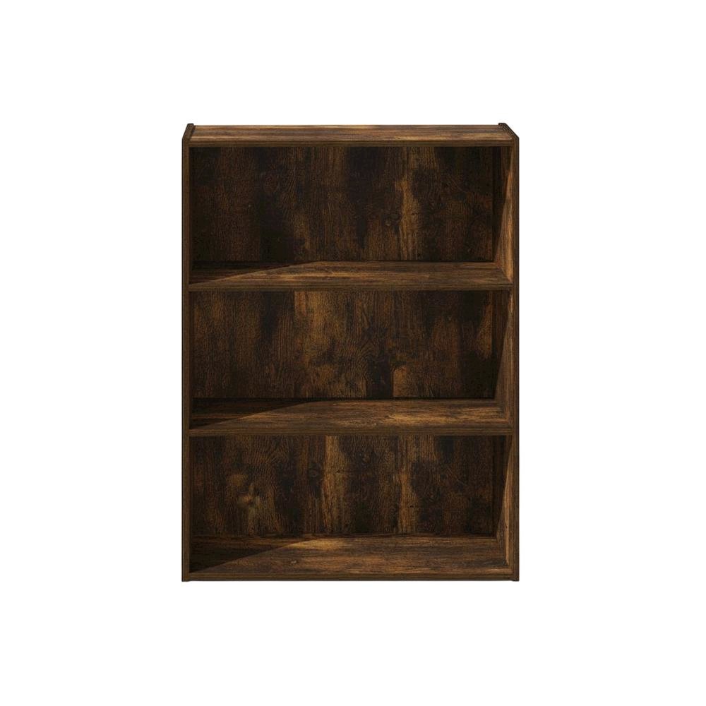 Amber Pine 3-Tier Open Shelf Bookcase with Sturdy Wood Construction