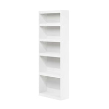 White 5-Tier Shelf Bookcase with Sturdy Wood Construction