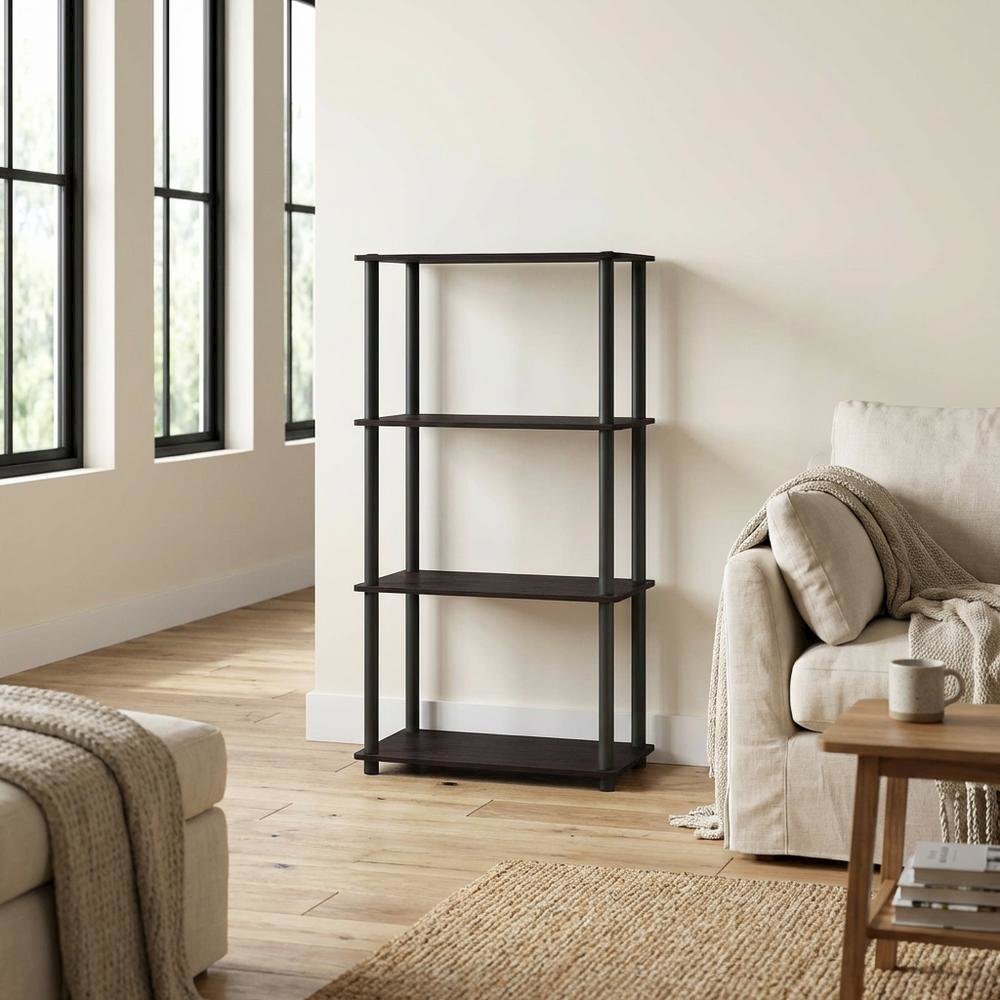 Wooden Bookcase with Open Shelving for Spacious Storage