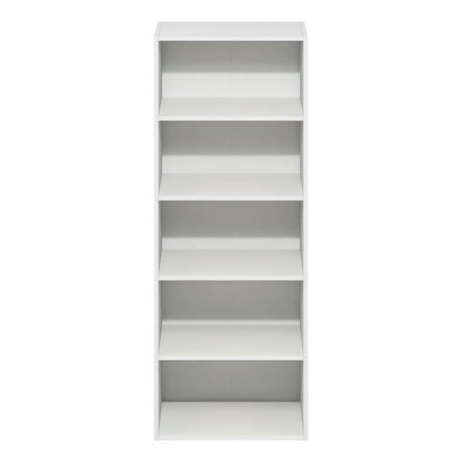 Wooden bookcase with open shelving for home storage