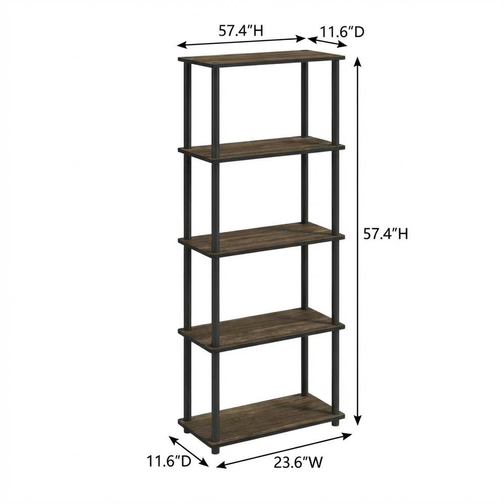 Wooden Bookcase with Open Shelving for Living Room Storage