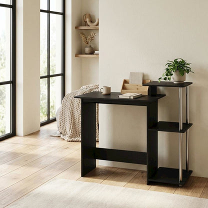 Stainless Steel Laptop Desk with Americano Finish for Home Use