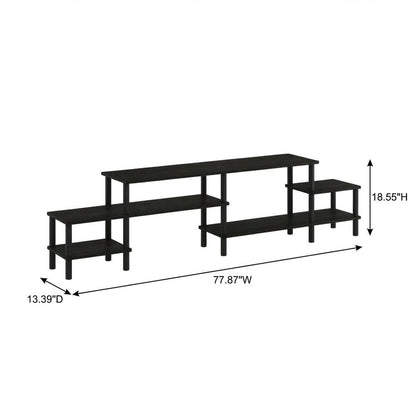 Espresso Wooden Entertainment Center for TVs up to 80 Inches with Ample Storage