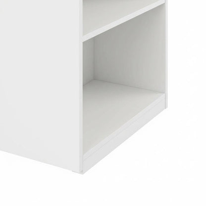 Wooden bookcase with open shelving for home storage