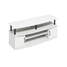 White entertainment center for up to 55-inch TVs with spacious storage, modern