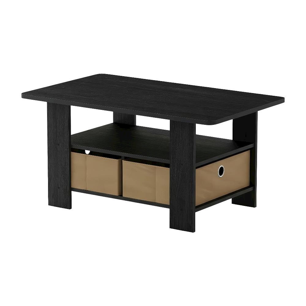 Coffee Table Americano Medium Brown with Bin Drawer and Sturdy Design