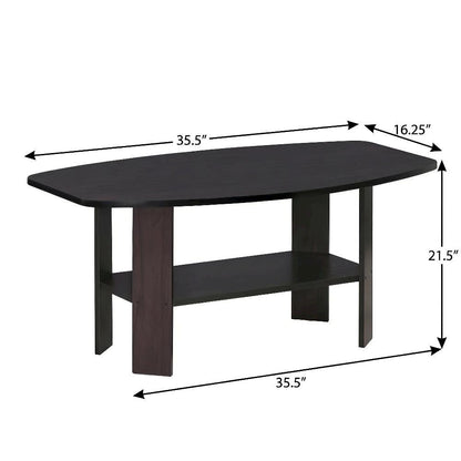 Dark Walnut Coffee Table with Simple Design and Sturdy Construction