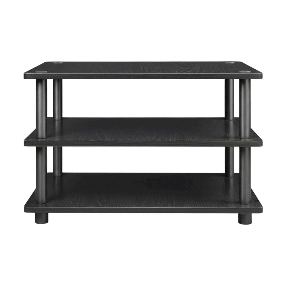 Black 3-Tier Corner TV Stand with Easy Assembly and Composite Wood Construction