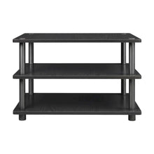 Black 3-Tier Corner TV Stand with Easy Assembly and Composite Wood Construction