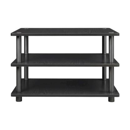 Black 3-Tier Corner TV Stand with Easy Assembly and Composite Wood Construction
